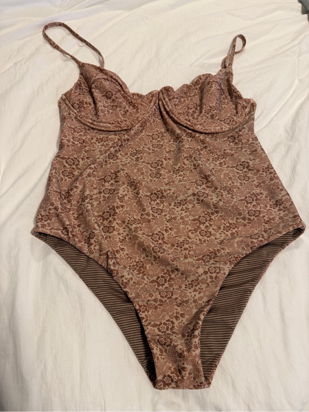 acacia swimwear Dusty Rose Floral One-Piece Swimsuit